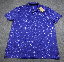 Nike Dri-FIT Tour Blue Floral Comfort Stretch Golf Polo XL Performance Preppy picture