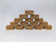 30 Pack - HO Scale - Medium Wood Brown Crates / Boxes - Set / Lot Walthers Herpa picture