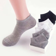 Lot 3-12 Pairs Mens Womens Ankle Socks Cotton Crew Socks Low Cut Casual Size picture