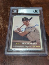1957 Topps Bill Mazeroski Authentic Autograph Rookie RC #24 Pirates BGS Auto picture