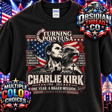 Charlie Kirk 1 Year Anniversary Shirt Turning Point USA Memorial Tribute Tee picture