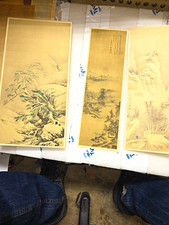 Antique 1905 Japanese Woodblock Print Set Lot of 3 Winter Landscape Shimbi Shoin picture