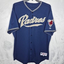 Vintage Majestic San Diego Padres Authentic Jersey XL 52 Navy Swinging Friar picture