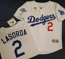 1624 Los Angeles Dodgers TOMMY LASORDA 1988 World Series Baseball Jersey New picture