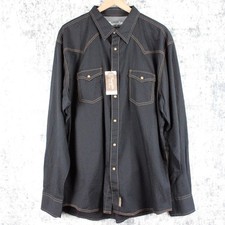 Wrangler Retro Premium Pearl Snap Shirt Western Mens 2XL Black LongSleeve Pocket picture
