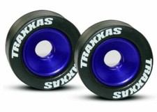 Traxxas 5186A Tires Rubber Aluminum Blue (fits Traxxas wheelie bar wheels) TRA1 picture