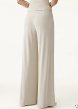 NWT OGL Sandwashed Mid Rise Pleated Wide Leg Palazzo Pants Size Small NWT Beige picture