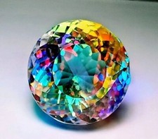 Natural Mystic Topaz Rainbow Color Round Cut Certified 45.30 Ct Loose Gemstone picture