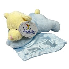 Vintage 2004 Wishpets Plush Bear Lovey Rattle Sweet Blue Satin Baby Toy 7 in picture