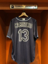 Tampa Bay Rays Junior Caminero #13 Navy Stitched Baseball Jersey S-3XL NWT NEW picture