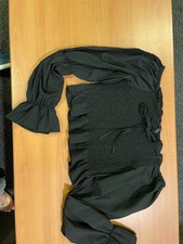 Shein elegant winter long-sleeve knit/dressy top in classic black. Size M. picture