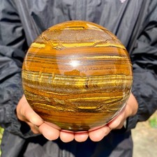 3.52LB Natural Tiger's eye stone quartz Sphere crystal ball rock Healing picture