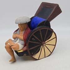 Vtg Japanese Hakata Urasaki Doll Figure Statue Rickshaw Sleeping Man picture