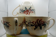 Lenox Winter Greetings Teacups Lot of 6 Fine Ivory China USA Catherine McClung picture