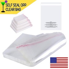 100pcs Resealable Clear Bags Plastic Opp Cello Merchandise Poly Bags Any Size picture