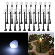 20PCS 1:87 1:100 Model Railway Lamppost lamp Light Street Lights Set Mini Scale picture