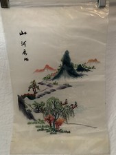 Vintage Shanhe East Division Chinese Embroidered Art on Silk Panel picture