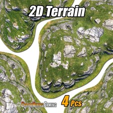 2D terrain - HILLS compatible w/ war gaming / miniature games non-slip mat picture
