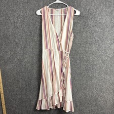 Rails Madison Wrap Dress Womens Size M Jewel Striped Coastal Luxury Bohemian picture
