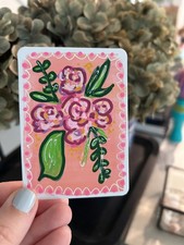 3.5” x 2.5” ACEO Original Floral painting- Tracey Bower Art picture