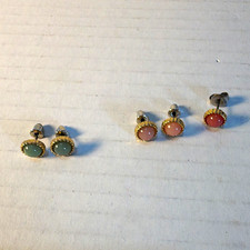 VTG Sarah Coventry Candy Lane Pastel Stud Earrings Post Pierced Lot of 2 Pairs picture