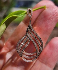 $2,500 Effy 14kt Rose Gold Chocolate Diamond Pendant picture
