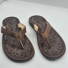 Olukai Women’s Size 8 Paniolo Sandal Flip Flop Brown picture