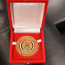 Aswan Egypt Gold-Tone Medal/Medallion in Red Presentation Case picture