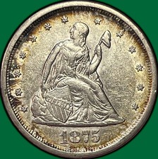 1875-S Twenty Cent Piece Choice Almost Uncirculated AU+ Coin #44059 picture