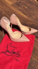 Christian Louboutin Iriza 100 Blush Leather Pumps Heels Size 38 US 8 picture
