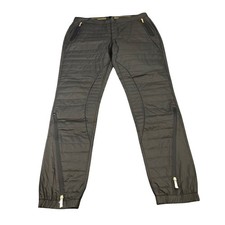 NWT LVL XIII Quilted Moto Jogger Pants 36 Black Gold Zip Ankle Puffer Streetwear picture