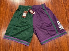 1996 Mitchell & Ness Men’s Milwaukee Bucks Split Jersey Shorts Large L NBA picture