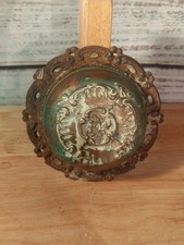 Antique J.F. Wollensak Ornate Victorian Mechanical Doorbell Plate Cast Iron JF  picture