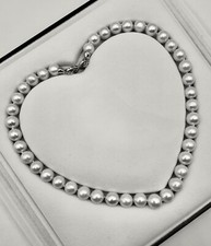 Gorgeous 10-11 mm South Sea Saltwater White Pearl Necklace Silver Clasp picture