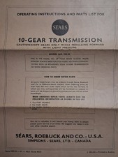 1963 SEARS ROEBUCK Simpsons-Sears EUROPEAN LIGHTWEIGHT Bicycle Instructions picture