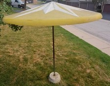 Vintage Atomic Mcm Patio Fiberglass Starburst Umbrella  picture