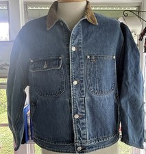 VTG 1980 - 90’s MADE IN USA Polo Sportsman Denim Jacket Corduroy Collar XL   picture