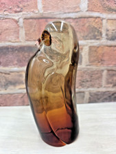 Alfredo Barvini Murano Amber Glass Owl picture