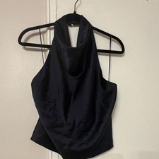 Zara Navy Blue Satin Halter Sleeveless Women’s Size L MPN 8016/399/401 picture