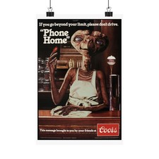 E.T. Phone Home Vintage Anti-Drunk Driving Poster - Matte Vertical Print picture