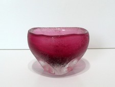  Carlo Scarpa Venini Corroso Murano Glass Bowl Model 4113 Ruby Red 1950s Signed picture