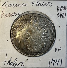 1771 German States Bavaria Silver Thaler Madonna and Child VF Condition KM#519.1 picture