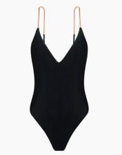 Vix Paula Hermanny Scoop Neck Chain Strap Solid Melody One-Piece Swimsuit XS NWT picture