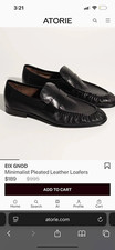 Atorie Ruched Pleated Leather Loafers Black 11 SLP The Row inspired picture