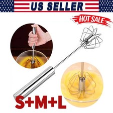 3X Semi-Automatic Egg Whisk Hand Push Egg Beater Stainless Steel Blender Mixer picture