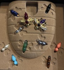 Vtg Joan Rivers Jewelry Interchangeable Bee & Garden Flower Brooches Pin Insects picture