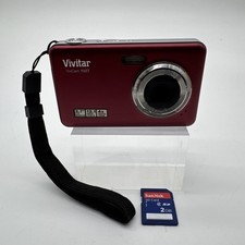 (A) Vivitar ViviCam T027 Red 12.1MP 4x Zoom Compact Digital Camera & 2GB SD Card picture