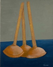 Original oil painting Three Plungers. 11 x 14 inches. Ships free picture
