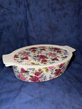 Grace's Pantry-Rare-Floral Chintz Oval Baking Dish with Lid picture