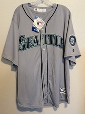 Majestic Seattle Mariners Gray Button Patch Jersey Cool Base 2XL NWT Team Store picture